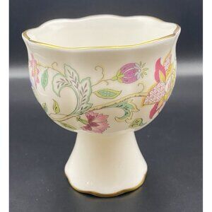 Minton Haddon Hall Bone China Footed Egg Cup Vase England Floral Gold Trim 3"